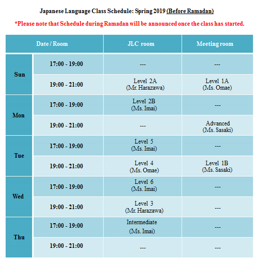 Japanese Language Course Spring 19 Embassy Of Japan In The United Arab Emirates